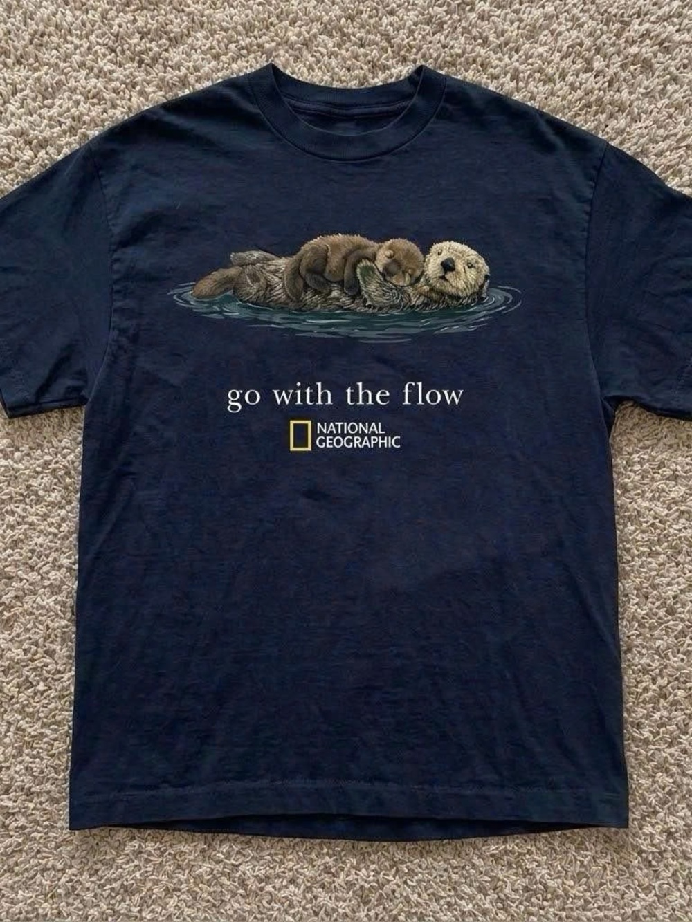 National Geographic Navy Otter Pair Graphic Tee